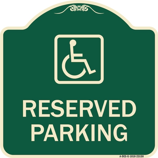 Signmission Reserved Parking HandicappedBlue Heavy-Gauge Aluminum Architectural Sign, 18" x 18", G-1818-23158 A-DES-G-1818-23158 - main